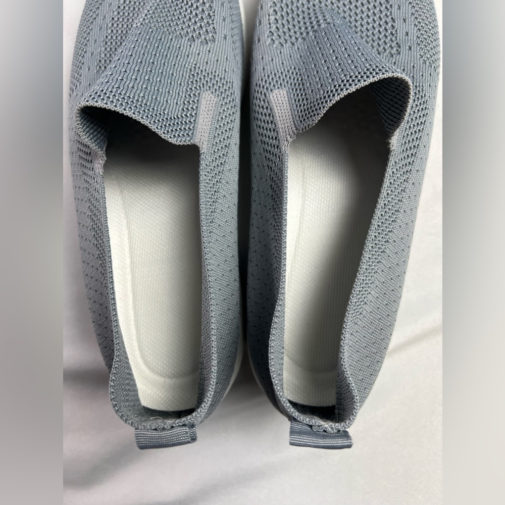 Mesh Comfort Slip-On Walking Vacation Travel Beach Gray Sneakers - Picture 9 of 13